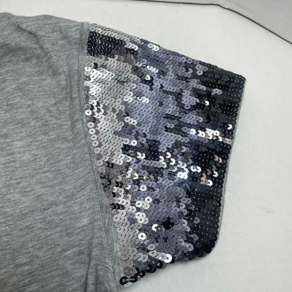 BNWOT Victoria’s Secret PINK Gray knitsequin short sleeve tshirt S PRICE FIRM - Picture 7 of 11